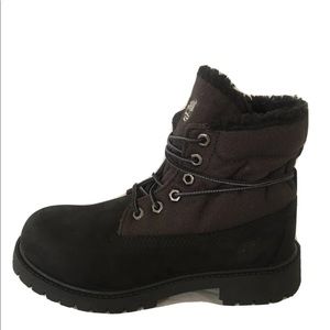 New Timberland Premium Roll Top Boot Black Nubuck Youth Girl/ Boy 1 M